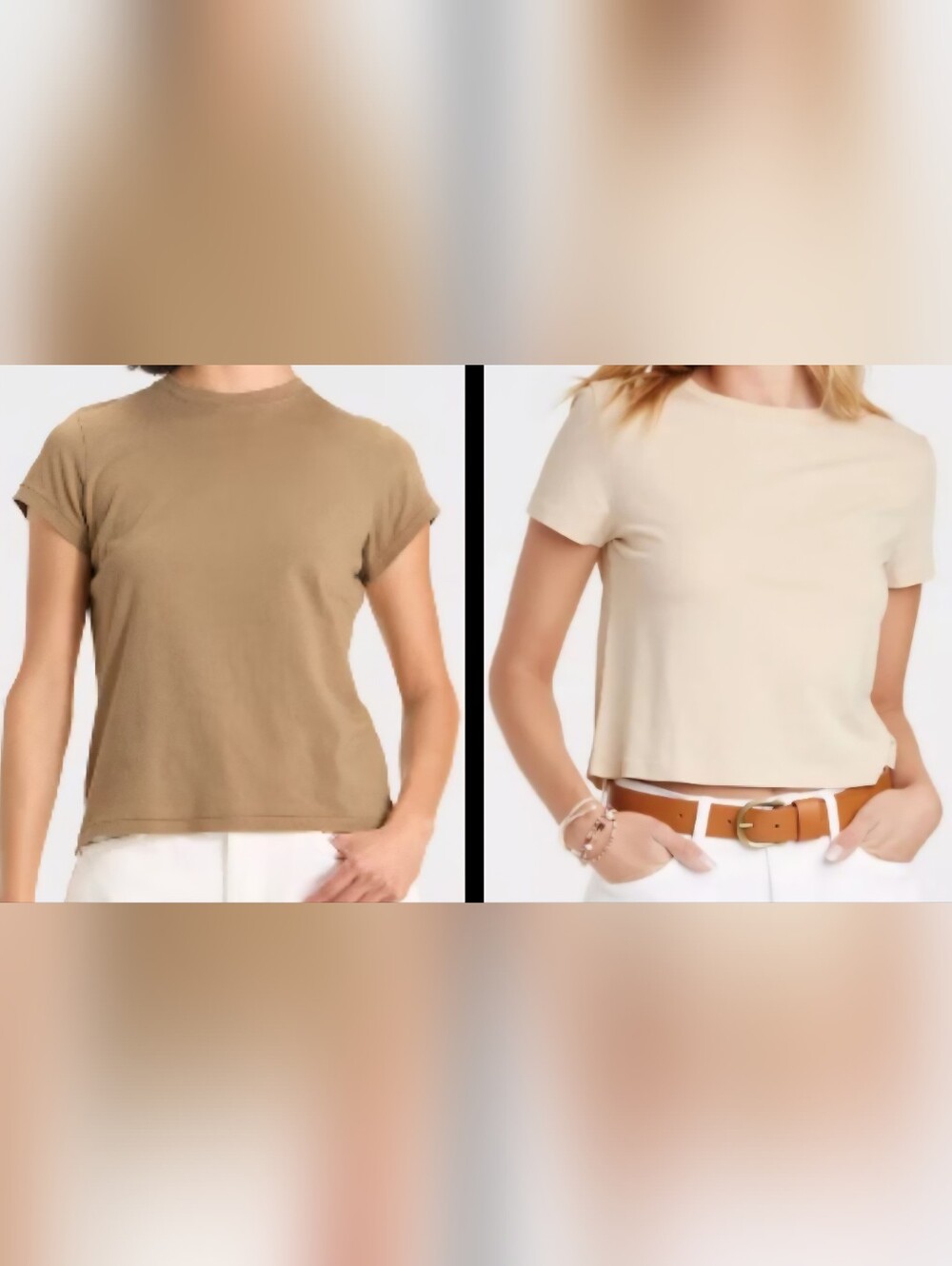 Relaxed Fit Tee & Shrunken Tee Universal Thread Size Small Brown/Tan